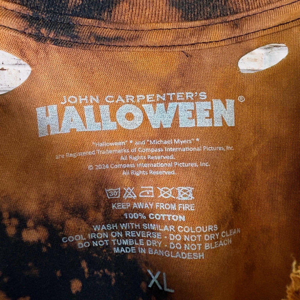 Halloween Michael Myers Bleached Distressed Horror Tee