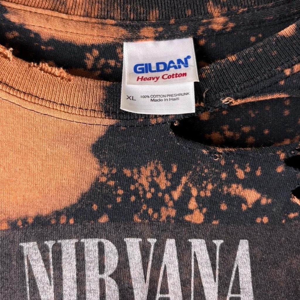 Nirvana - Bleach Distressed Cropped Tee
