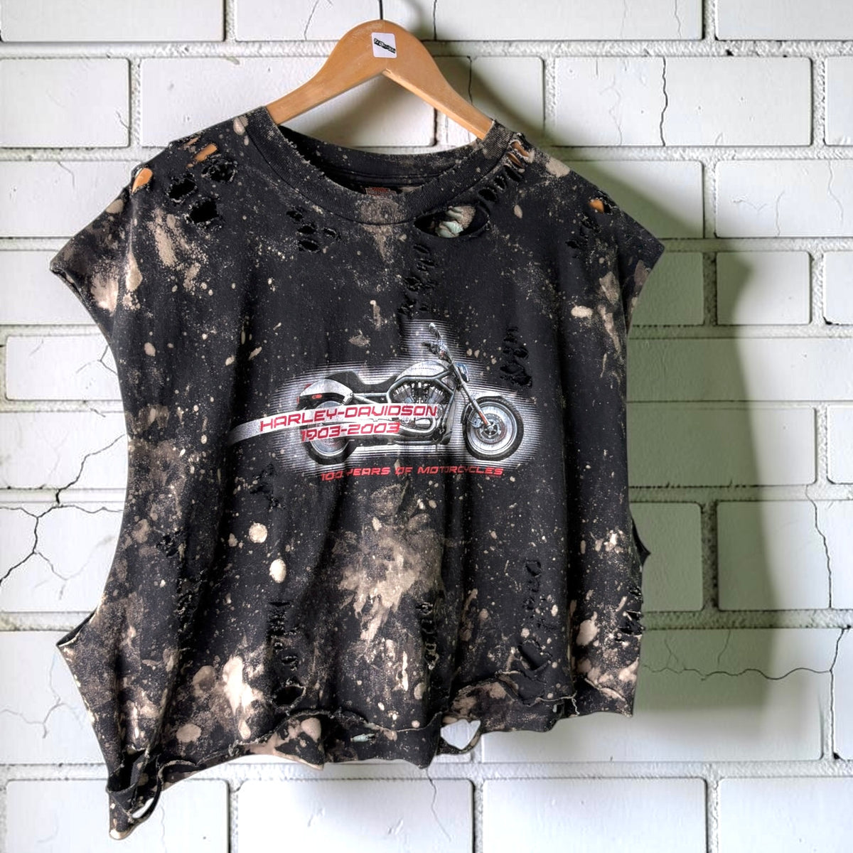 Harley Davidson Orlando Bleached Distressed Cropped Tee