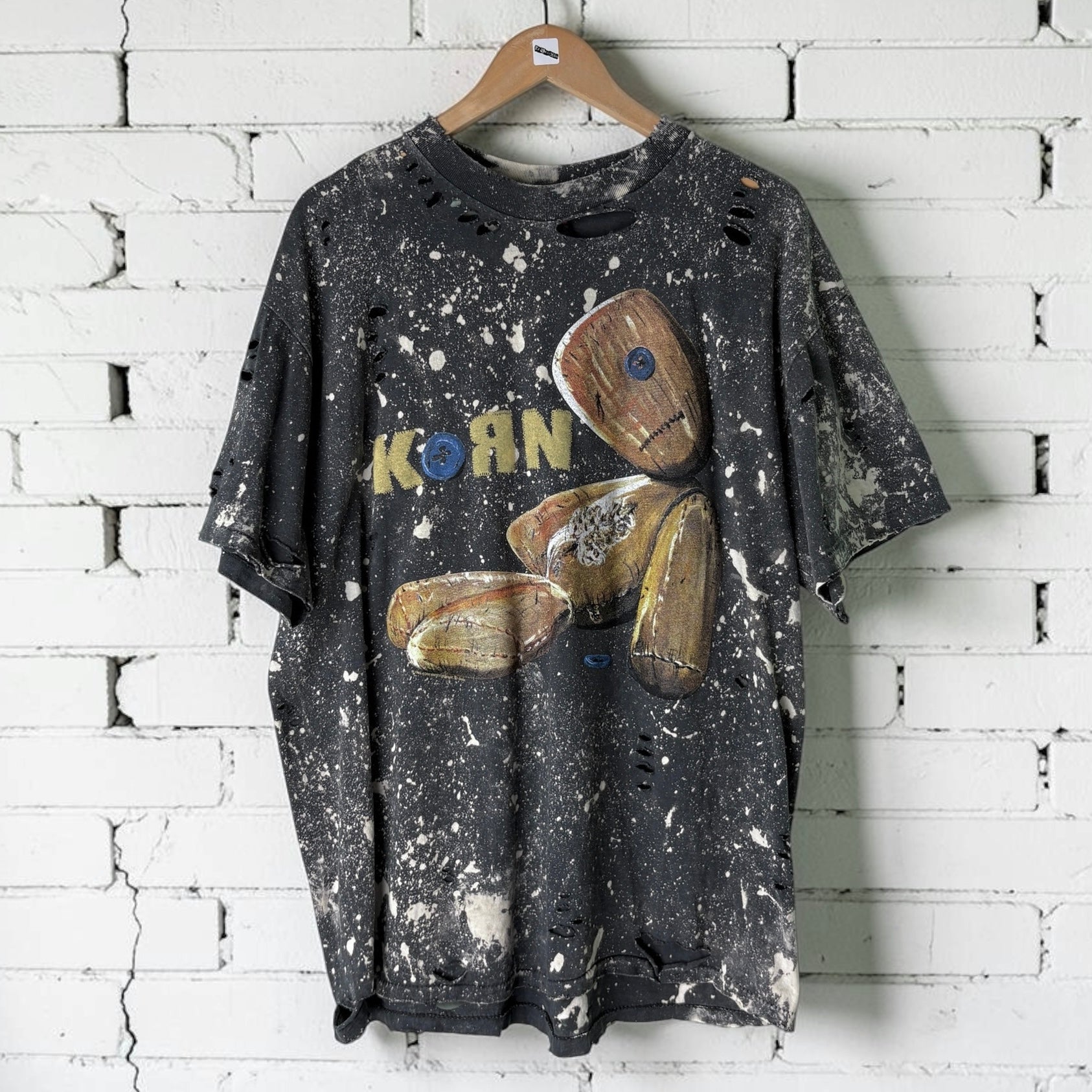 Korn Issues Bleached Distressed Band Tee