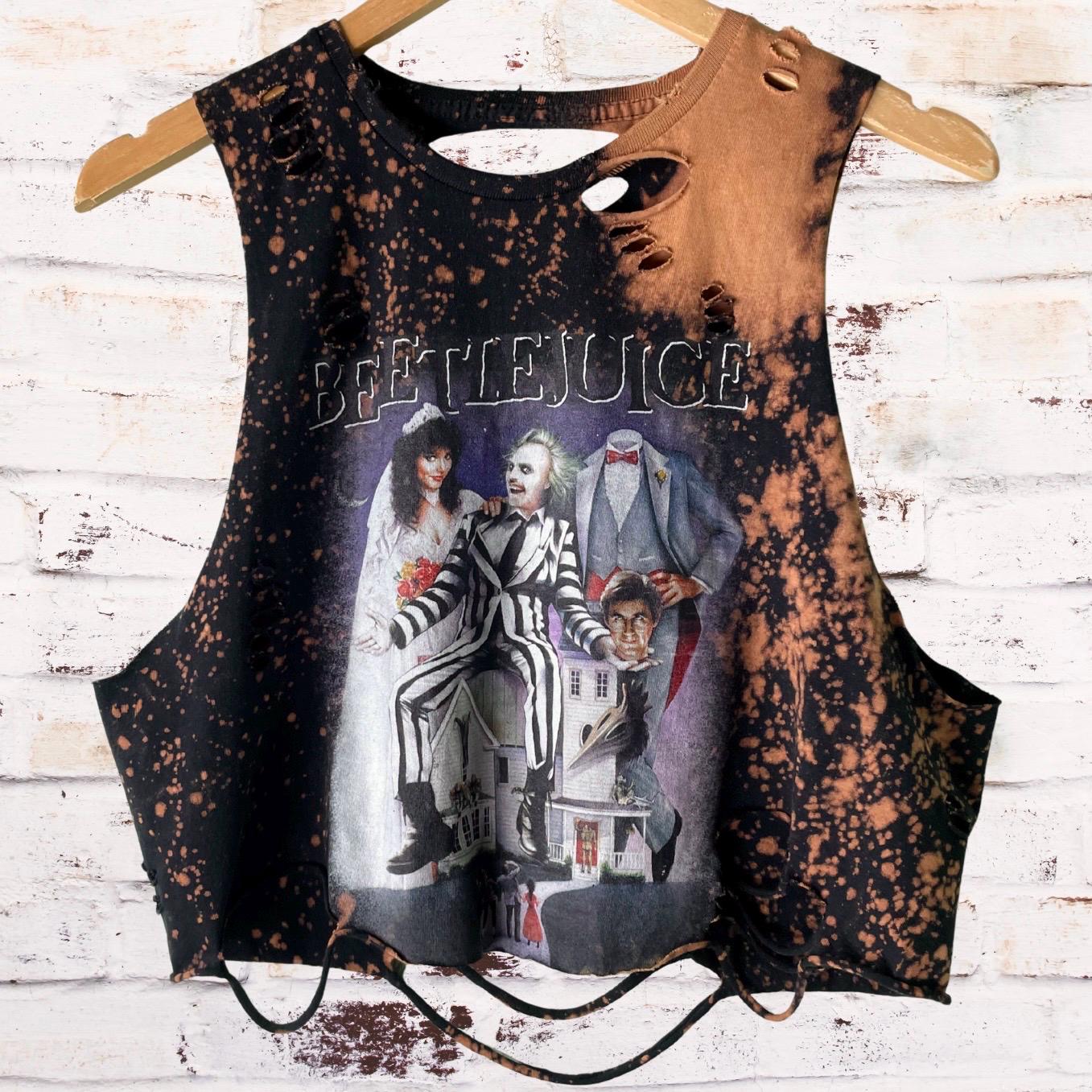 Beetlejuice Bleached Distressed Tee