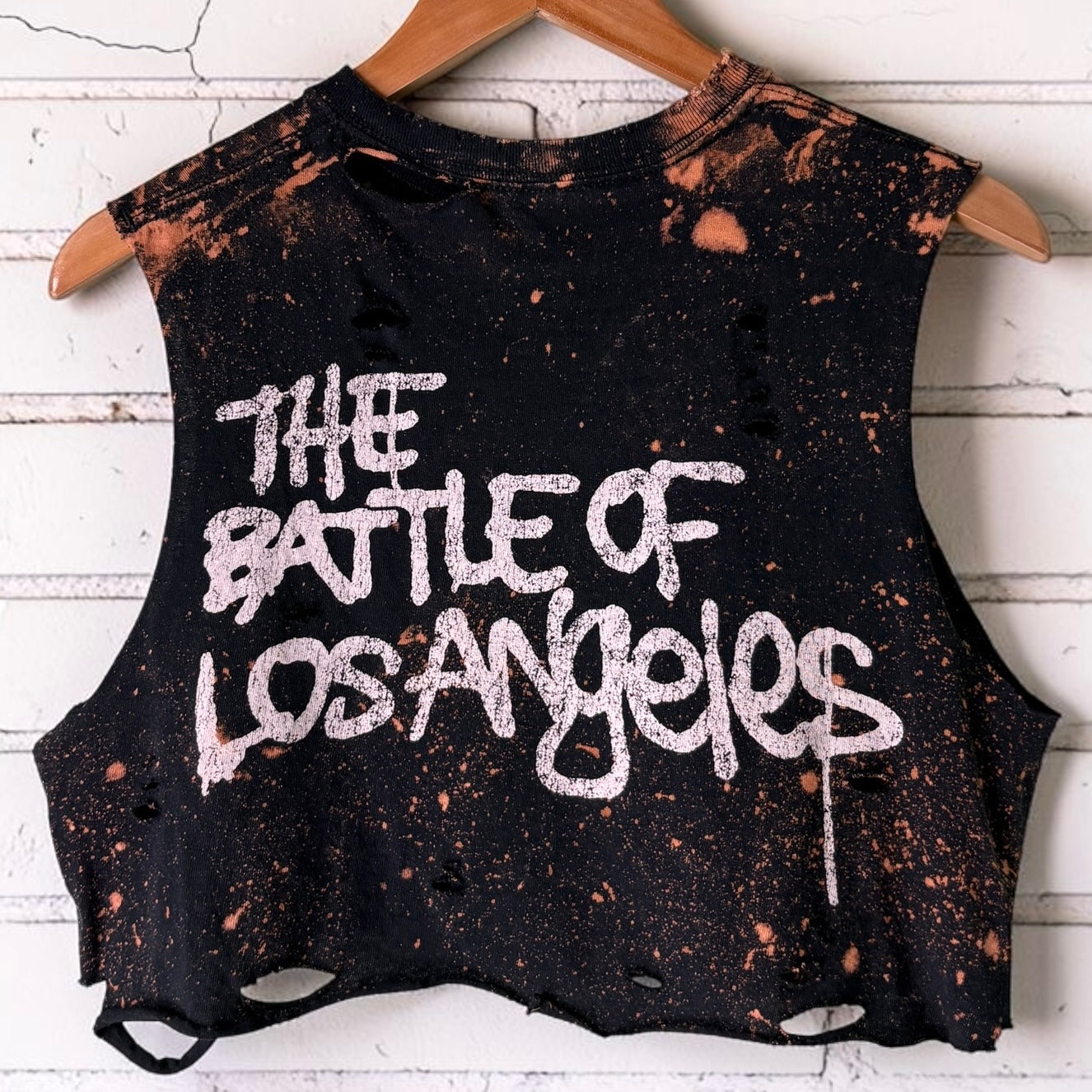 Rage Against The Machine Bleached Distressed Cropped Tee