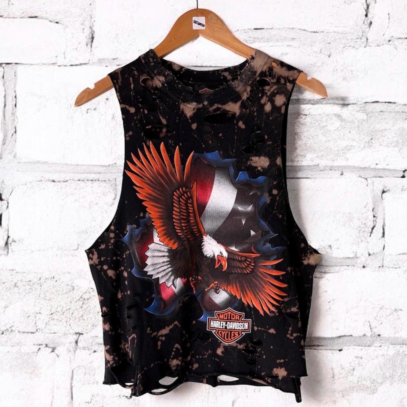 Harley Davidson Manchester Bleached distressed Tee