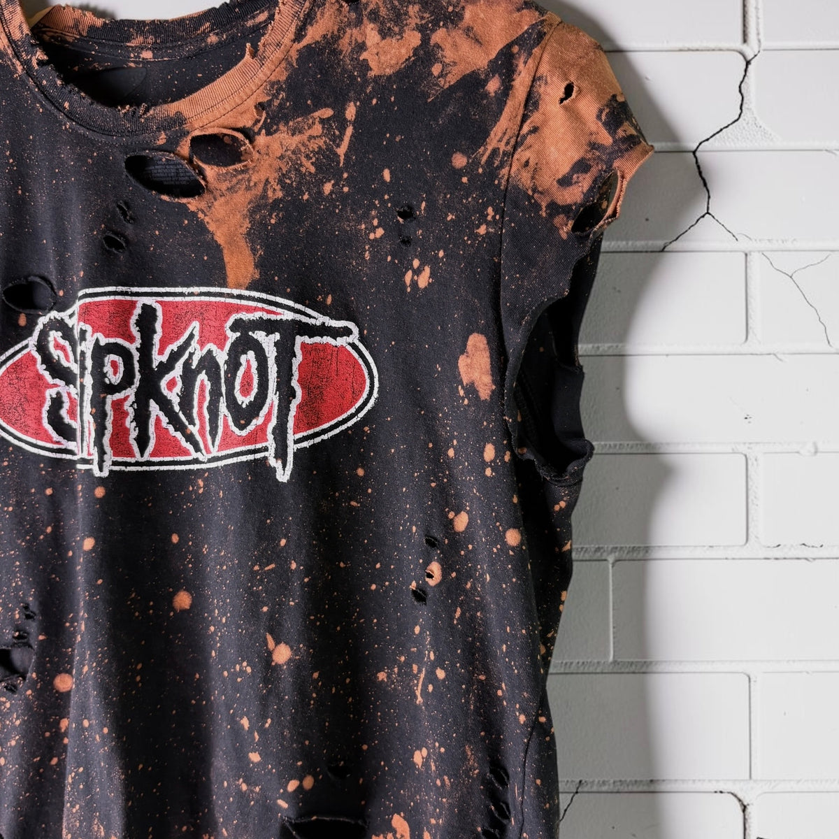 Slipknot Bleached Distressed Band Tee
