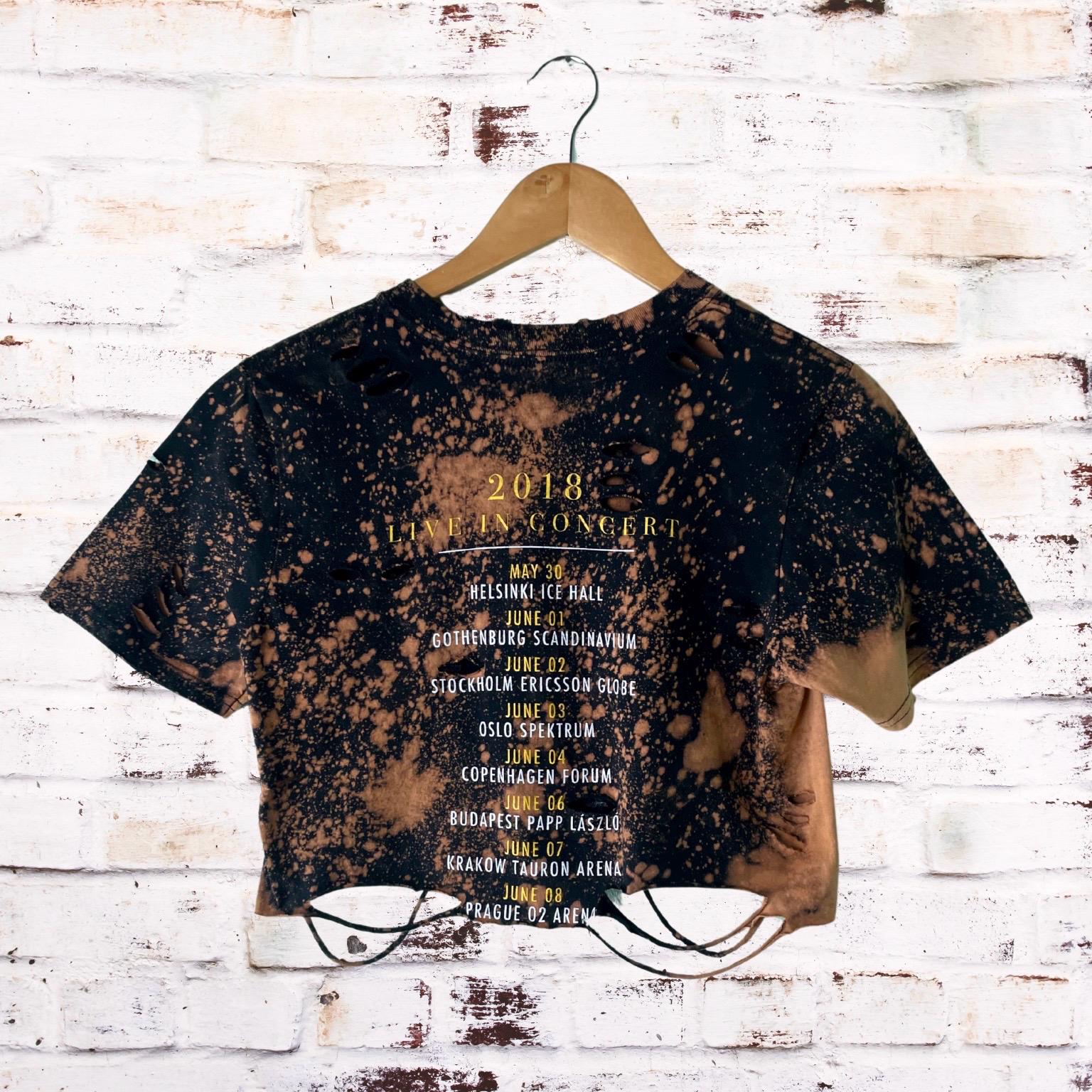 Elvis Presley Bleached Cropped shredded t-shirt