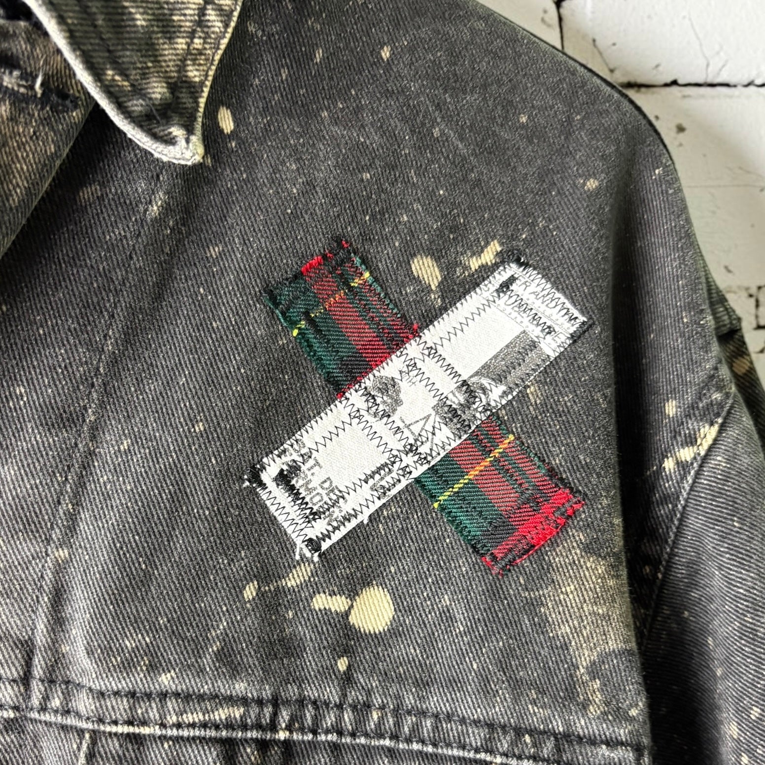 WILD YOUTH - Custom Punk Rock Patch Denim Jacket - Acid Wash Jean Jacket