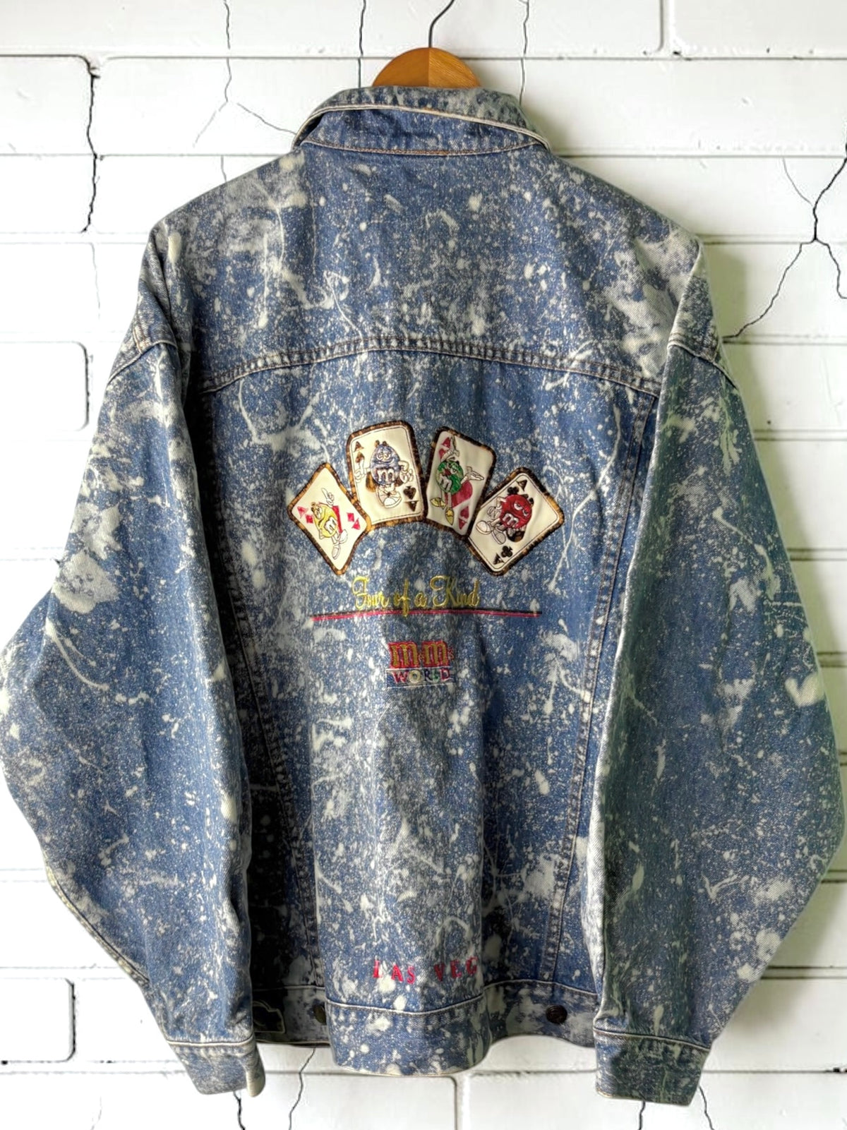 M&M’s World Vintage 90s Custom Bleached Denim Jacket Size XL