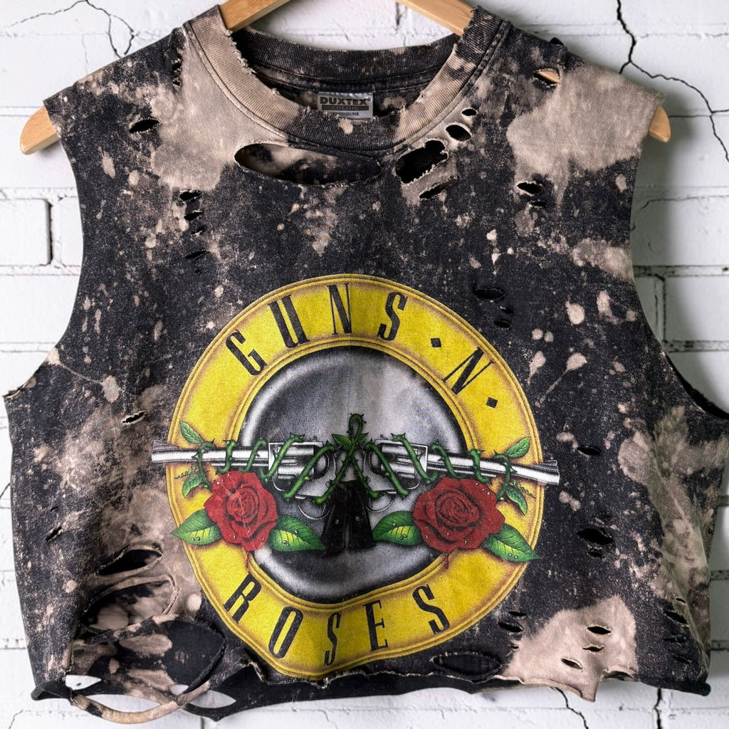 Guns N Roses Distressed Classic Logo Tee