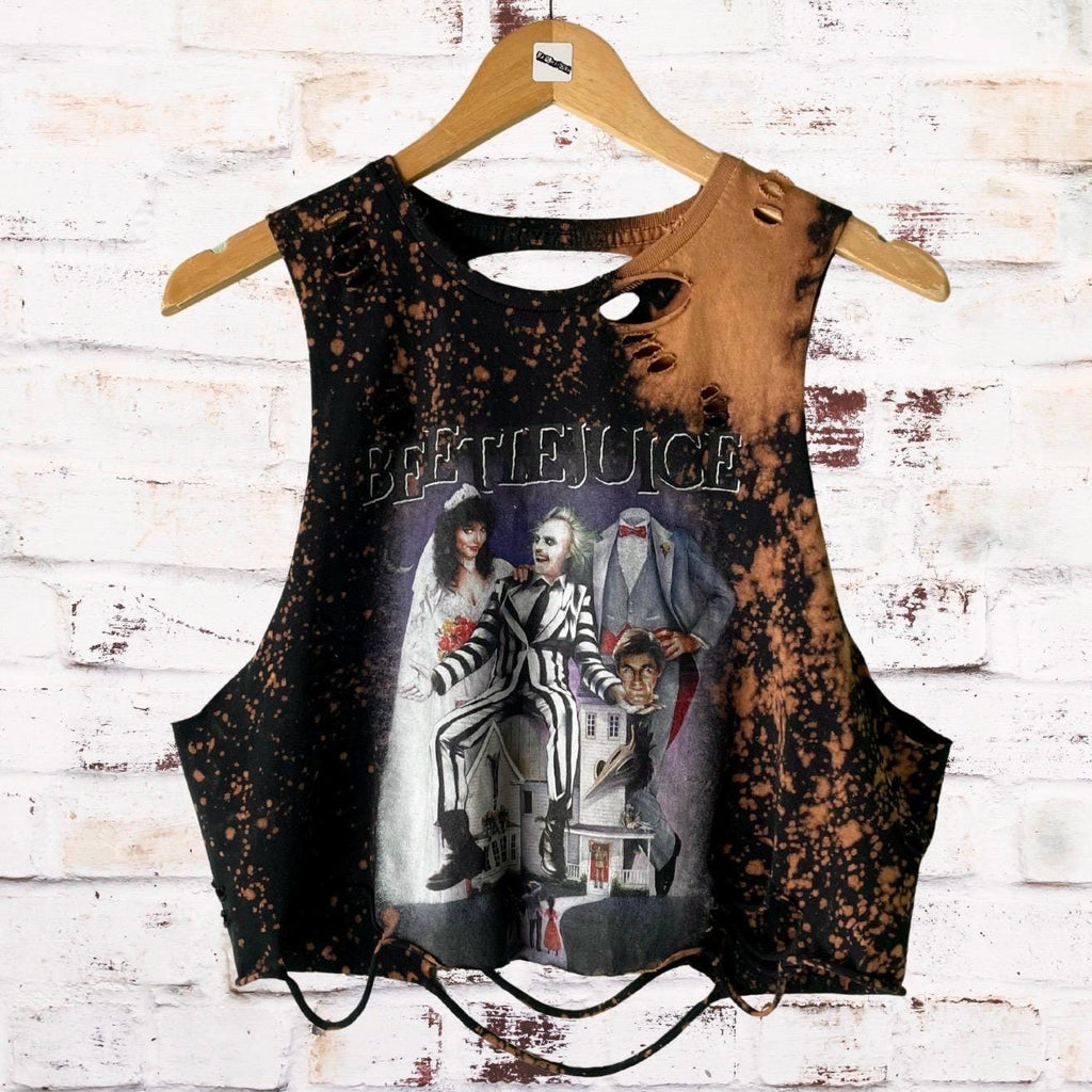 Beetlejuice Bleached Distressed Tee