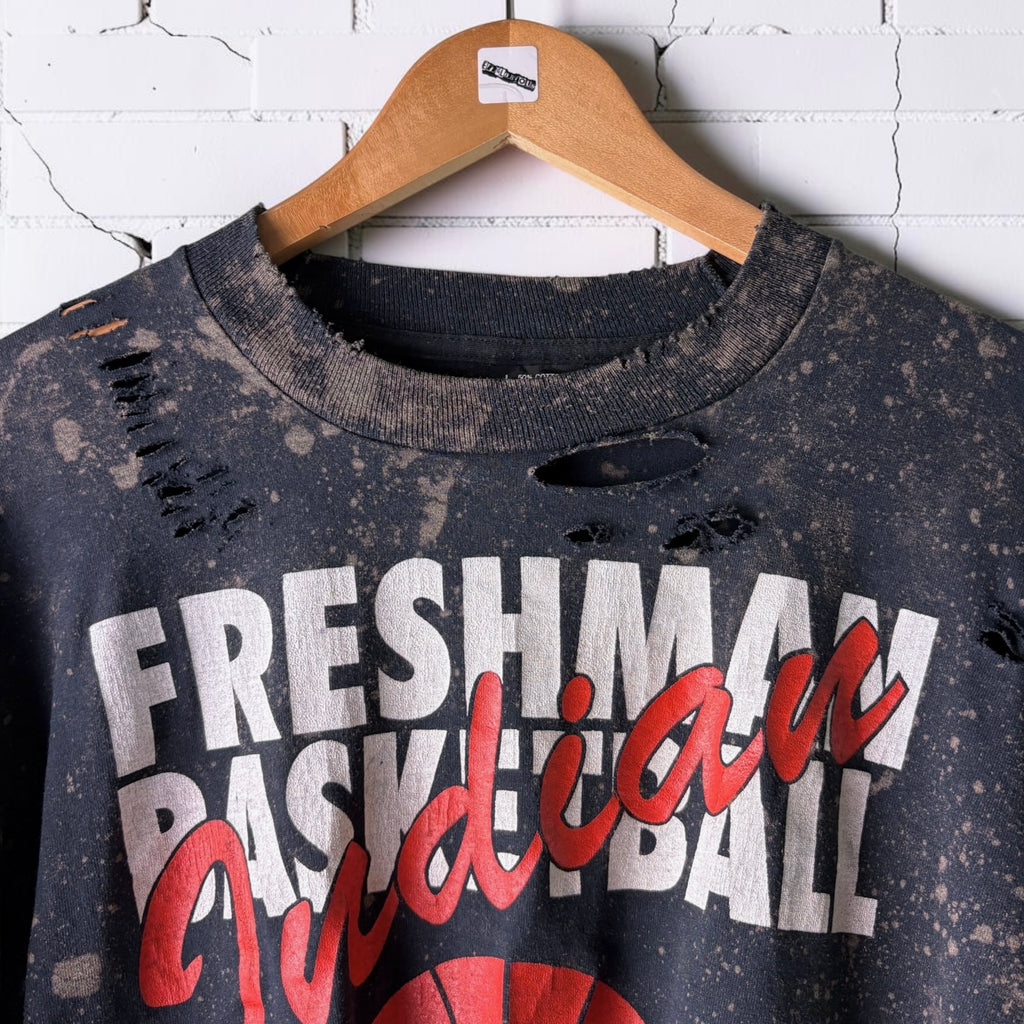 Vintage cropped Bleached Distressed Graphic T-shirt