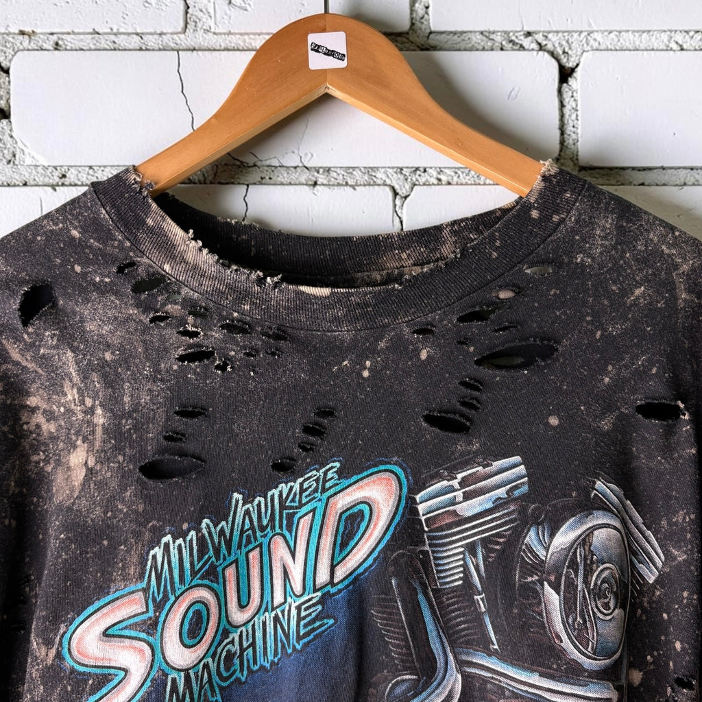 Harley Davidson Nashville Distressed Bleached Cropped Tee