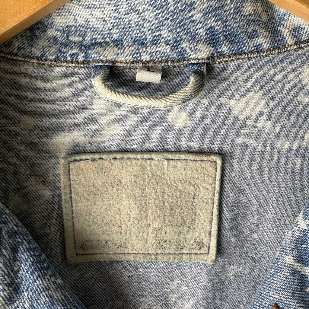 NOISE POLLUTION - Custom Patchwork Bleached Denim Jacket Punk Rock Jacket Alternative Tumblr Grunge
