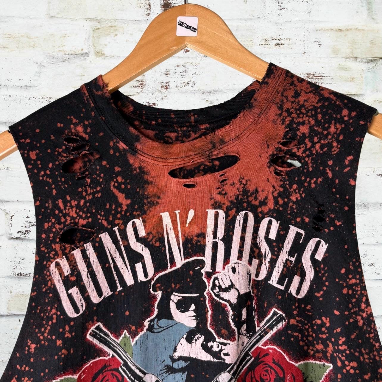 Guns n Roses Cropped Distressed Tee