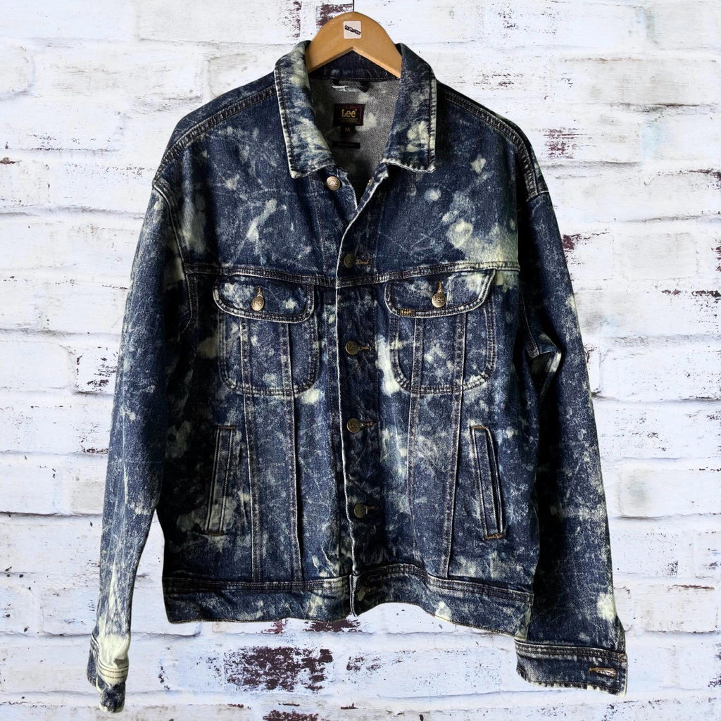 Bleached Splattered Vintage Reworked Denim Jacket