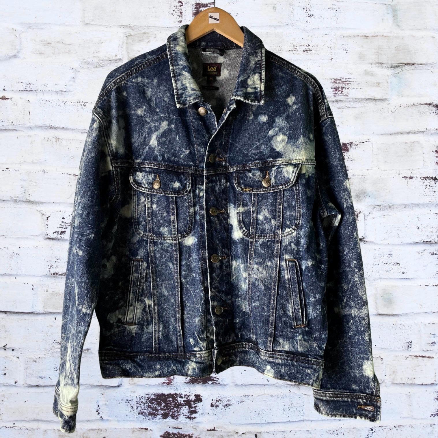 Bleached Splattered Vintage Reworked Denim Jacket