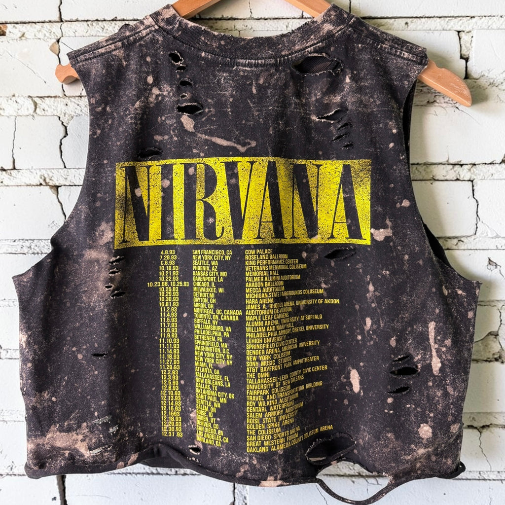 Nirvana Bleach Cropped Distressed Tee