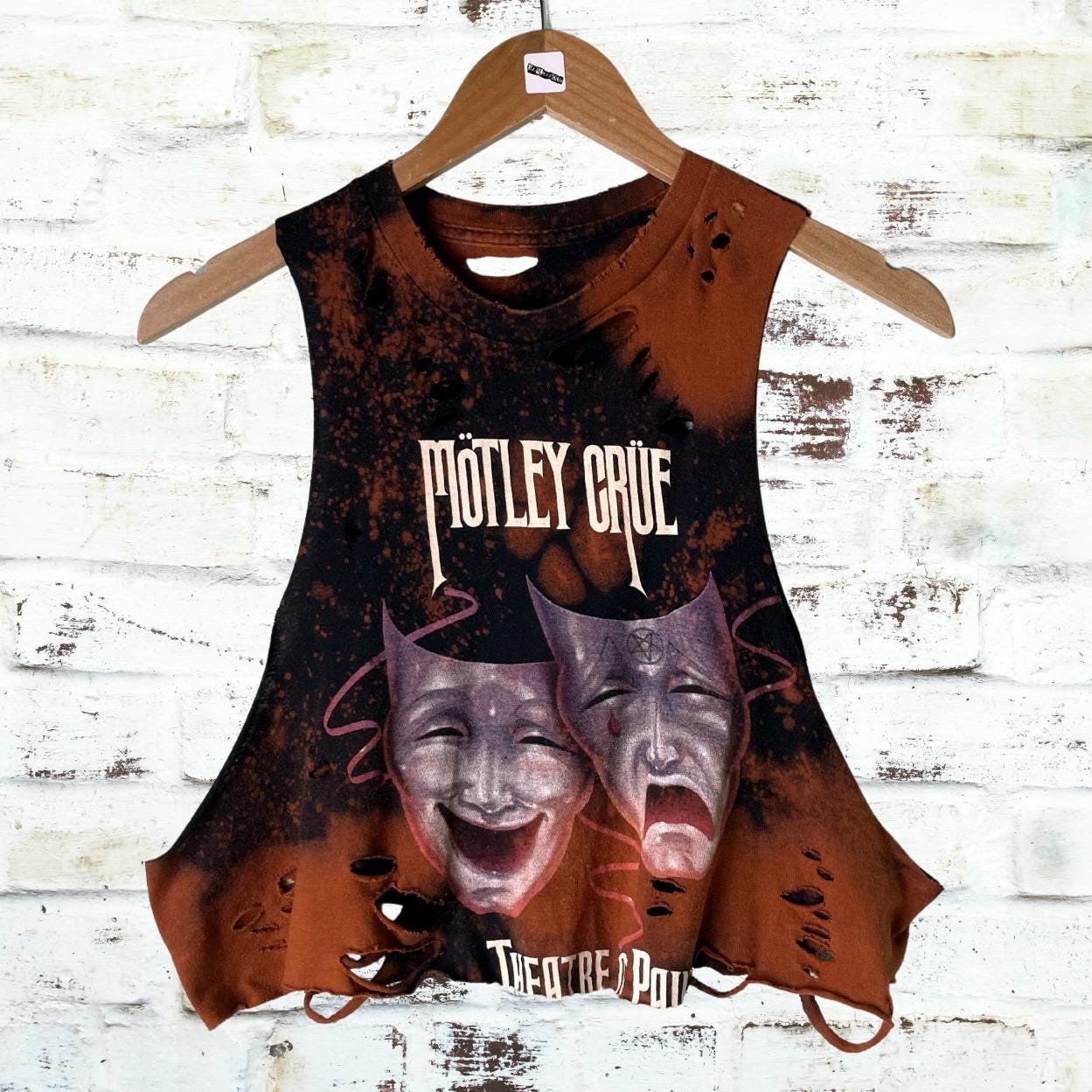 Motley Crue - Theatre Of Pain Bleached Custom Band Shirt