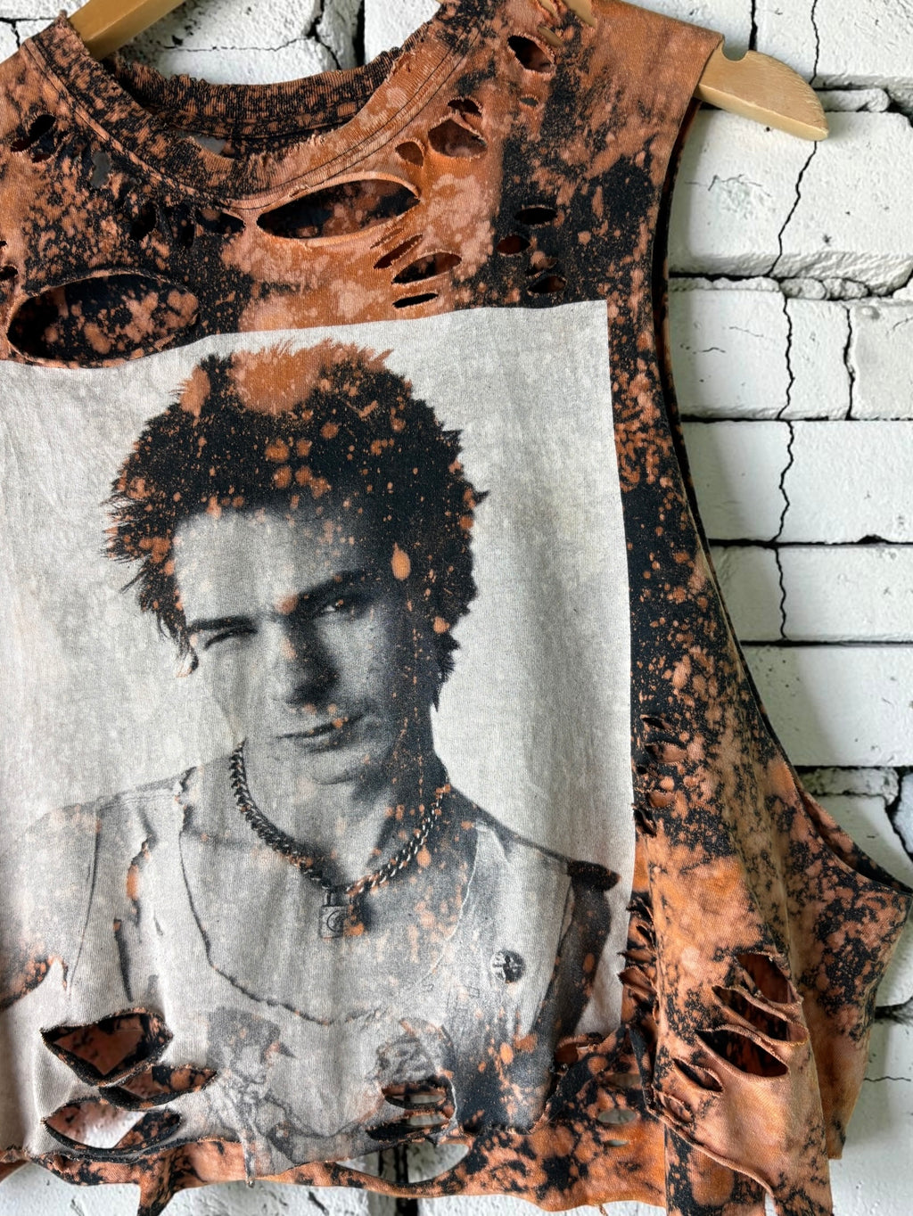 Sid Vicious Sex Pistols Bleached Distressed Tee
