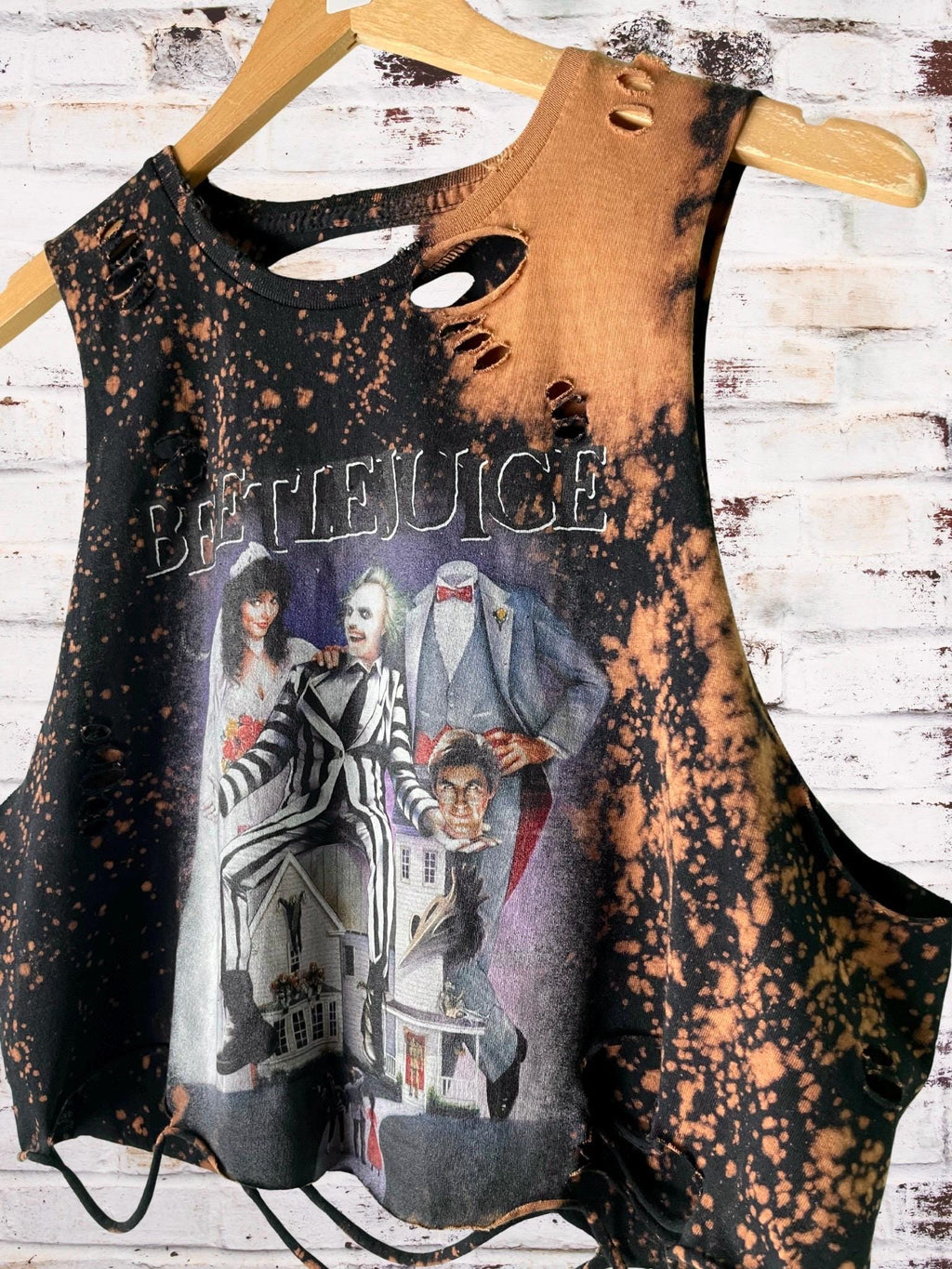 Beetlejuice Bleached Distressed Tee