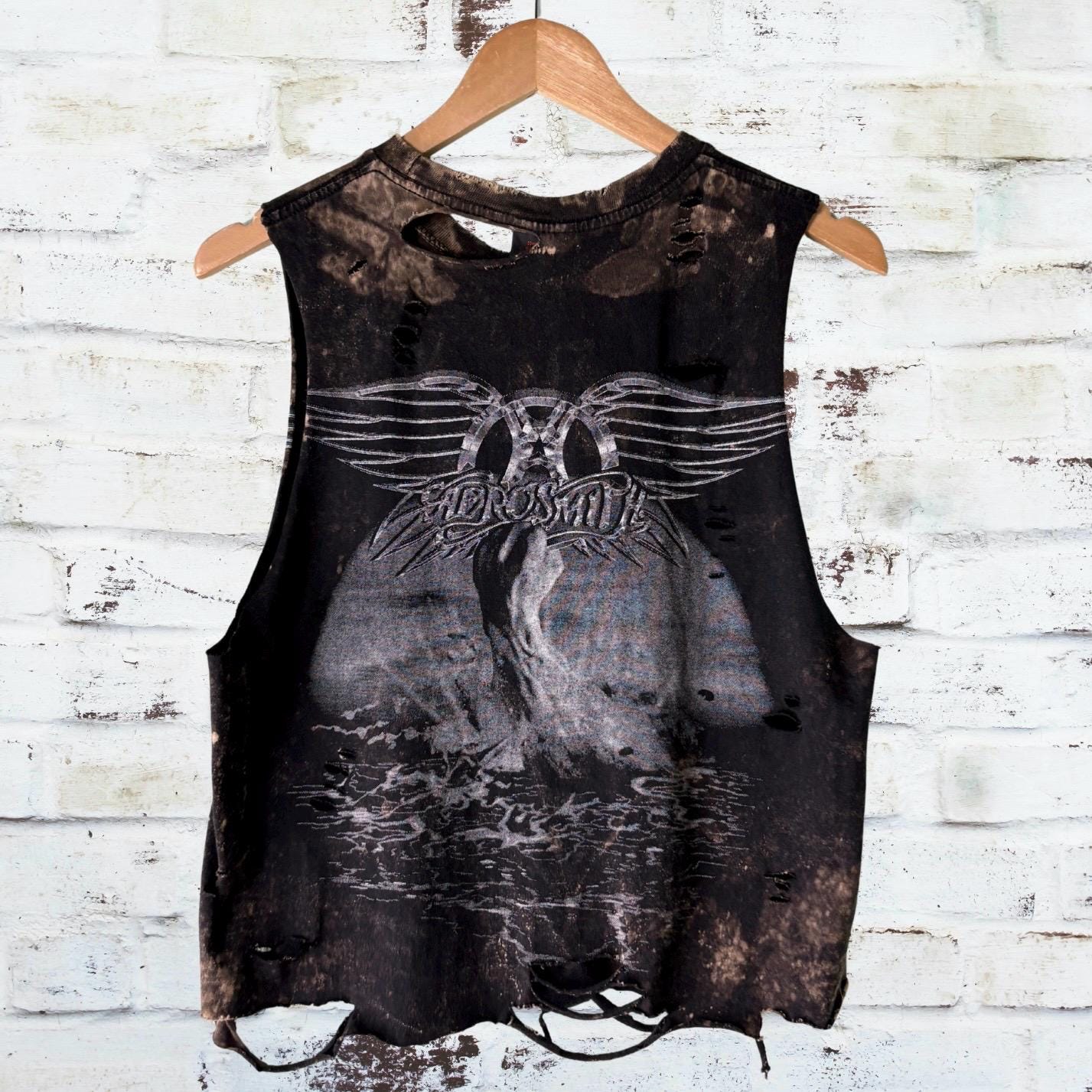 Aerosmith Bleached Shredded Band Tee