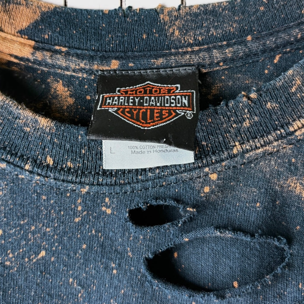 Harley Davidson Australia Bleached Distressed Cropped Tee