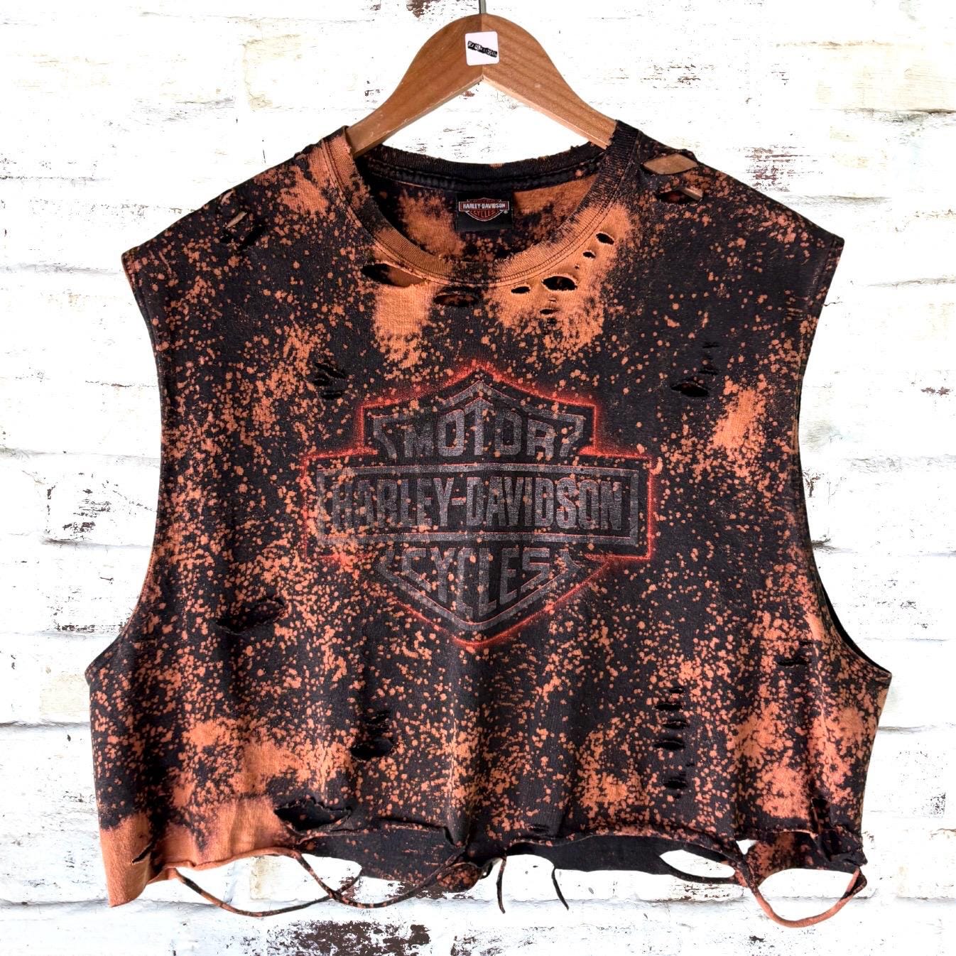 Harley Davidson Florida Bleached Custom Thrashed T-Shirt