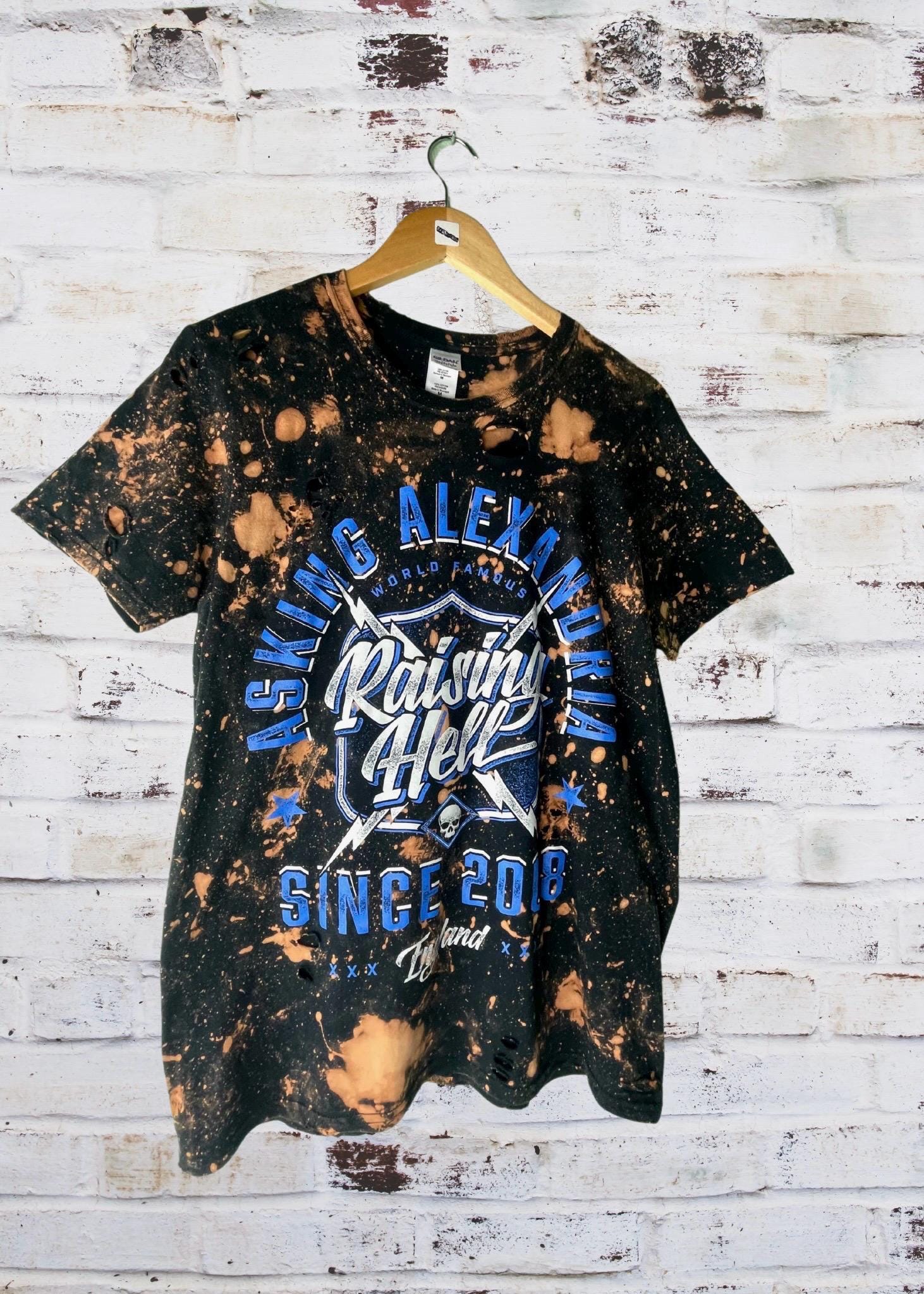 Asking Alexandria Bleached Distressed Band Shirt
