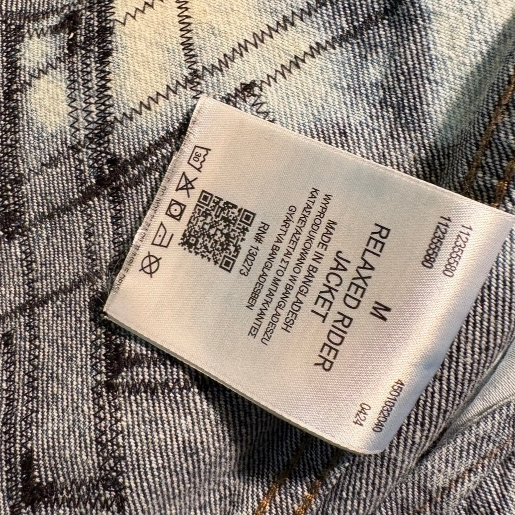 SEDATED - Custom Punk Rock Patch Denim Jacket - Acid Wash Jean Jacket