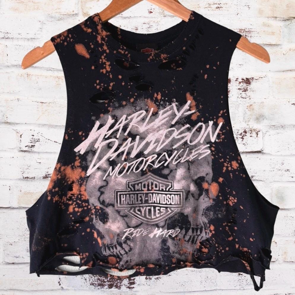 Harley Davidson Newmarket Bleached Cropped Tee