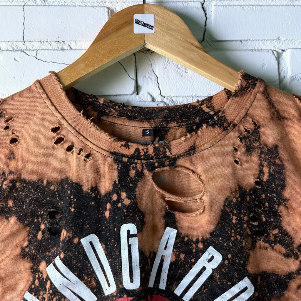 Soundgarden Bleached Distressed Cropped Band Tee