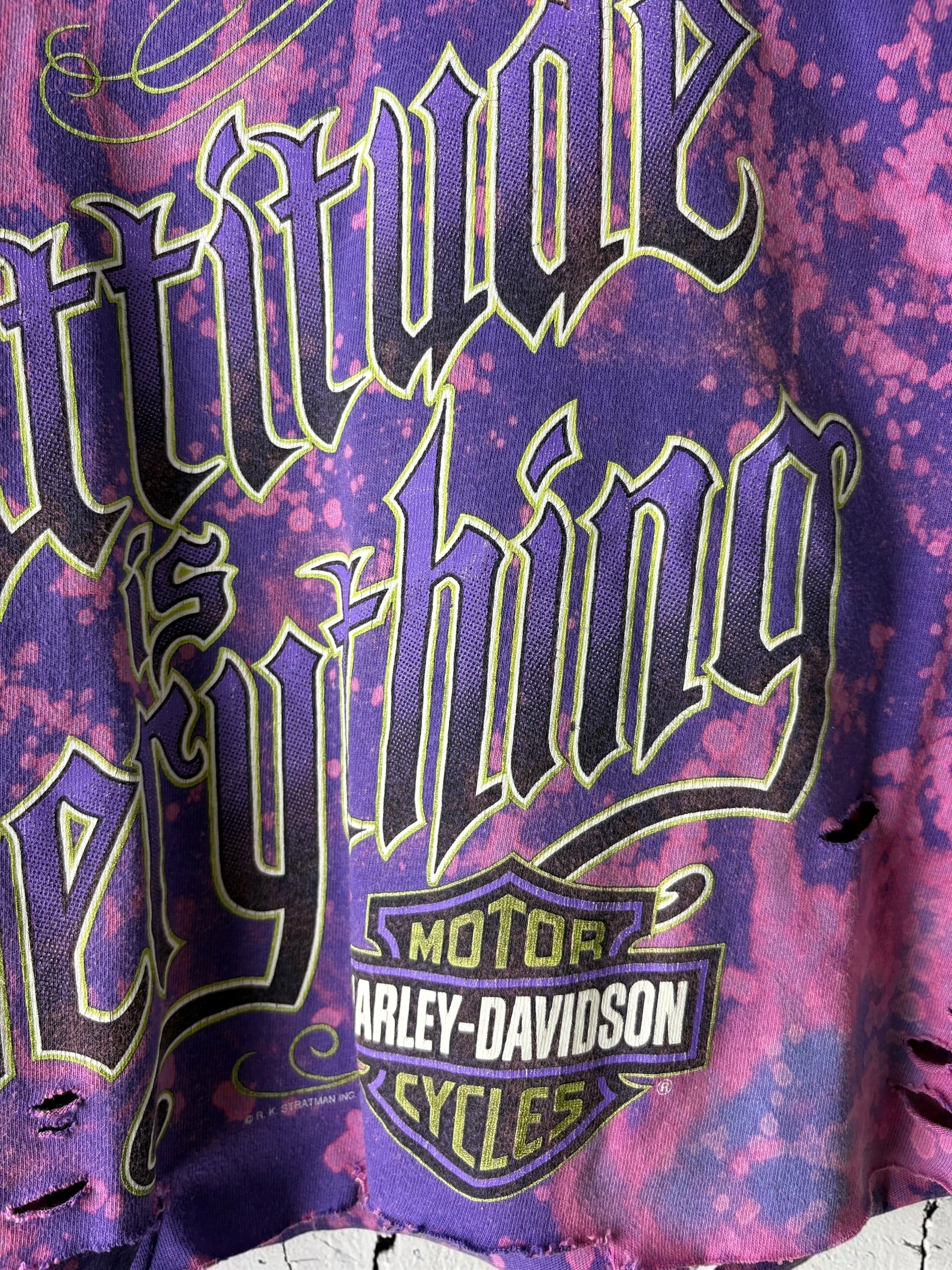 Harley Davidson Fullerton Bleached Distressed Vintage Tee