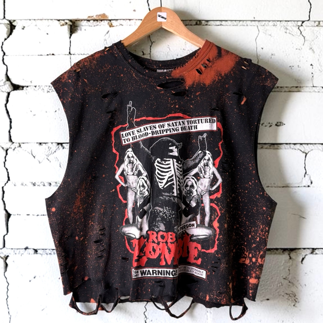 Rob Zombie Bleached Distressed T-Shirt Size XL