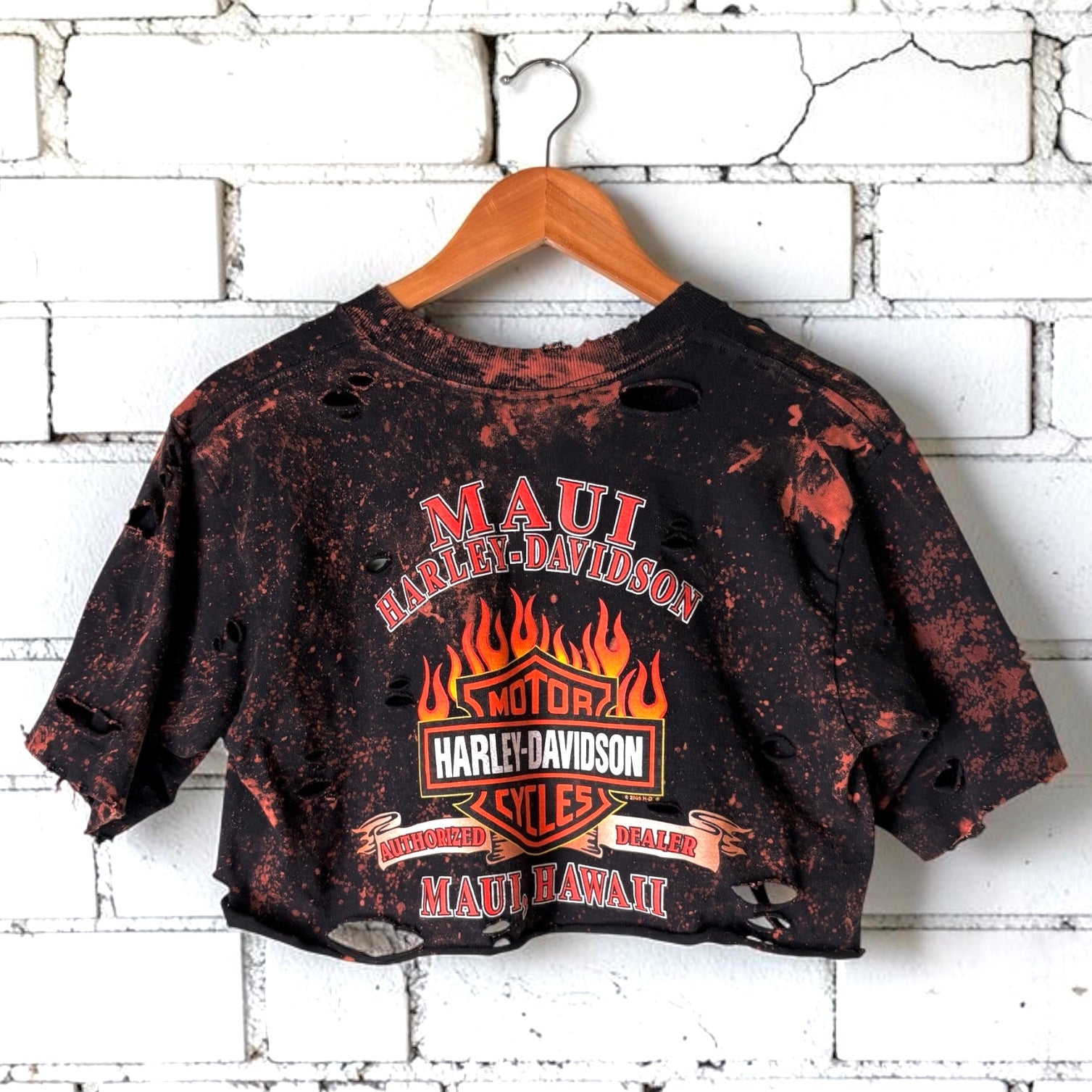 Harley Davidson Hawaii Bleached Cropped Tee