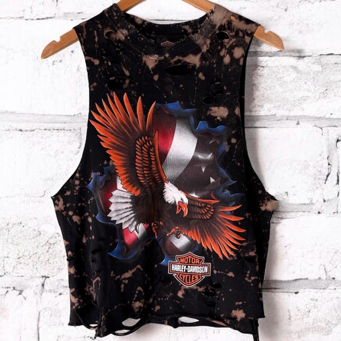 Harley Davidson Manchester Bleached distressed Tee