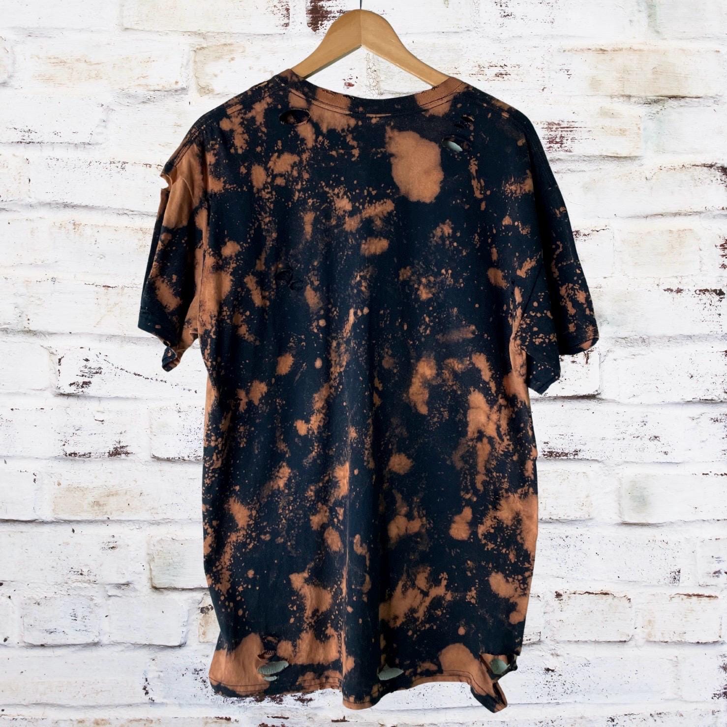 Kiss Bleached Distressed Band Shirt