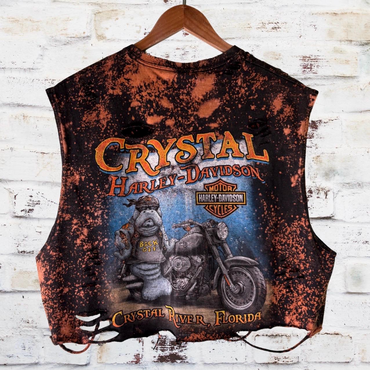 Harley Davidson Florida Bleached Custom Thrashed T-Shirt