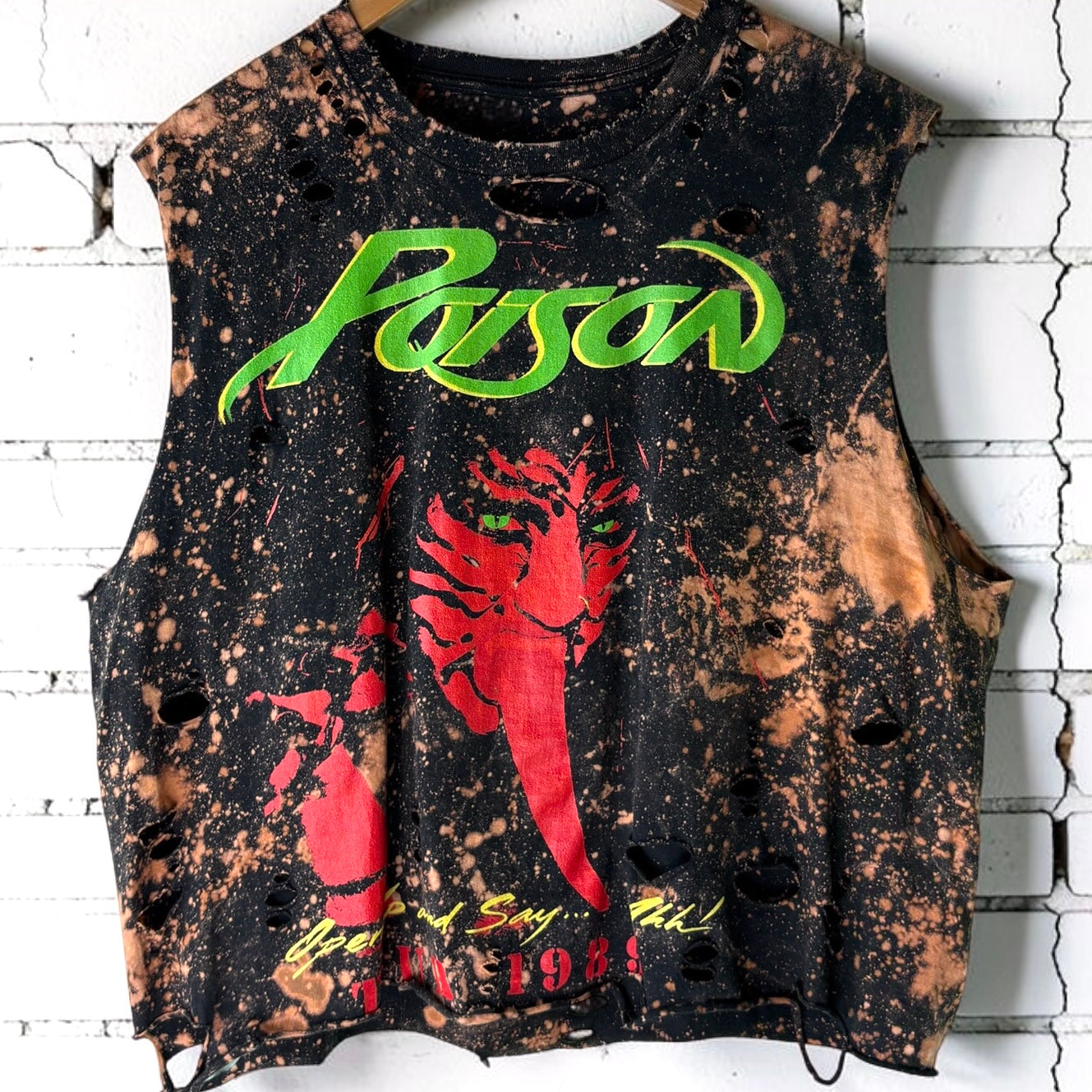 Poison - Open Up And Say… Ahh! Bleached Distressed Tee