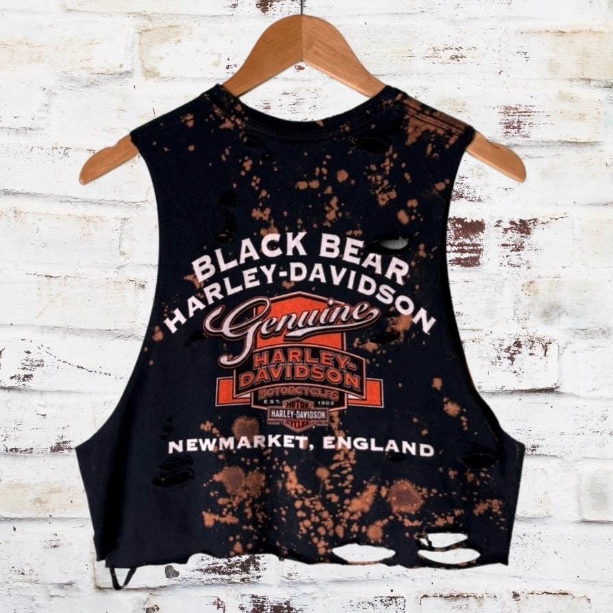 Harley Davidson Newmarket Bleached Cropped Tee