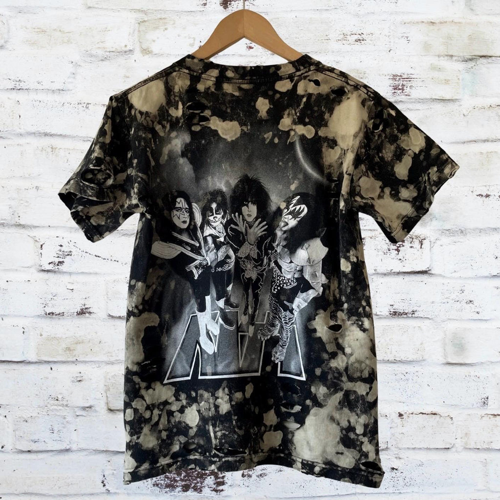 Kiss bleached distressed Band Shirt