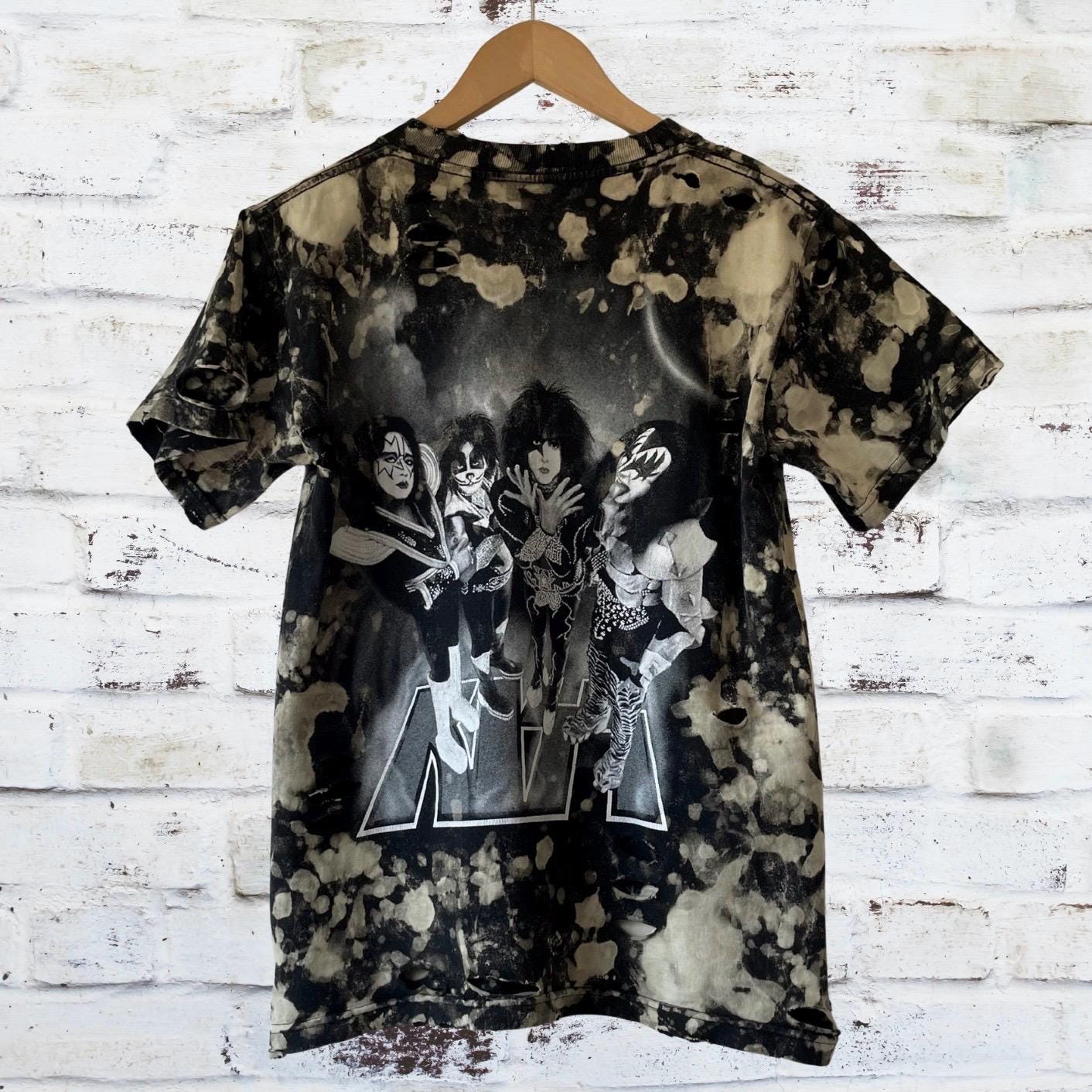 Kiss bleached distressed Band Shirt