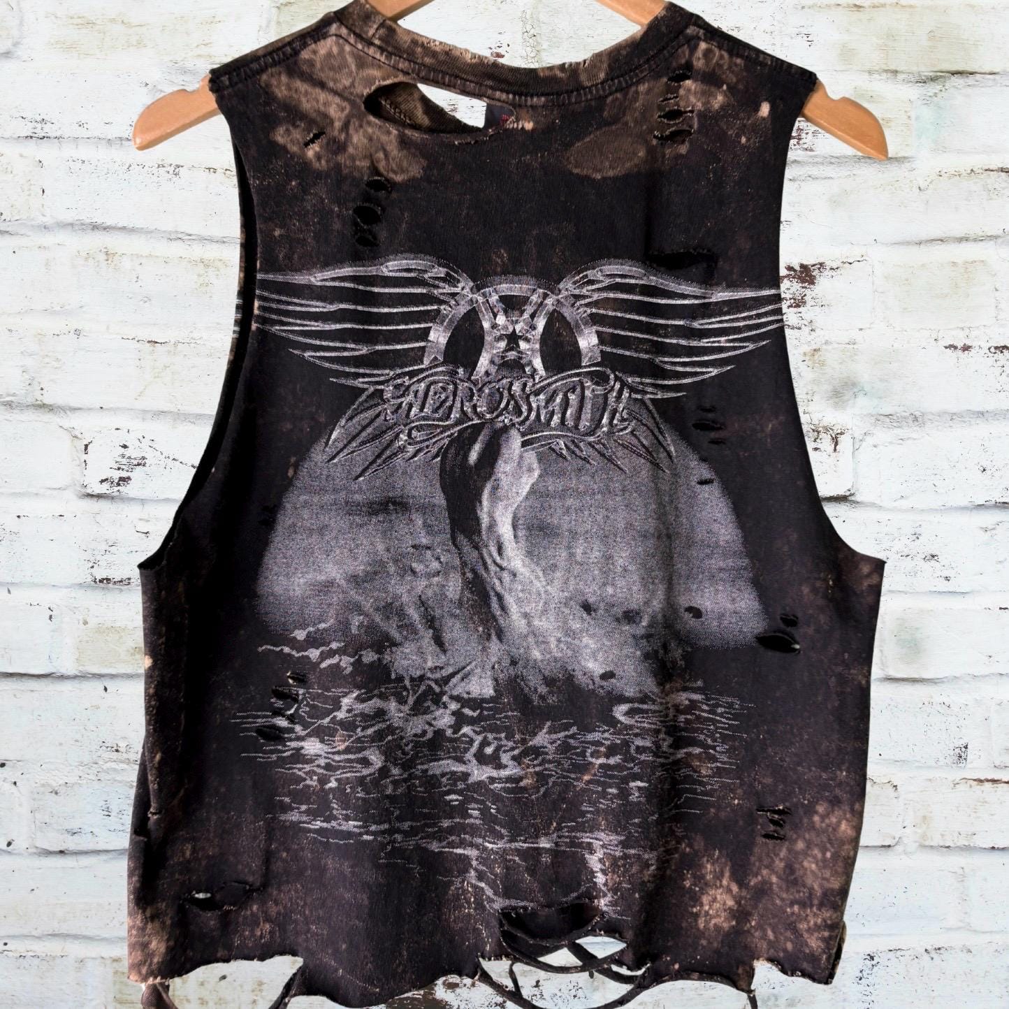 Aerosmith Bleached Shredded Band Tee