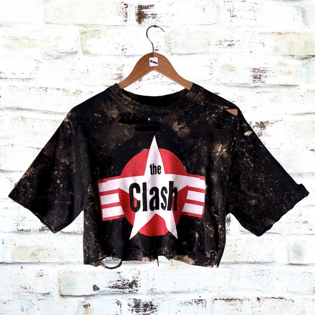 The Clash Cropped Shredded Tee