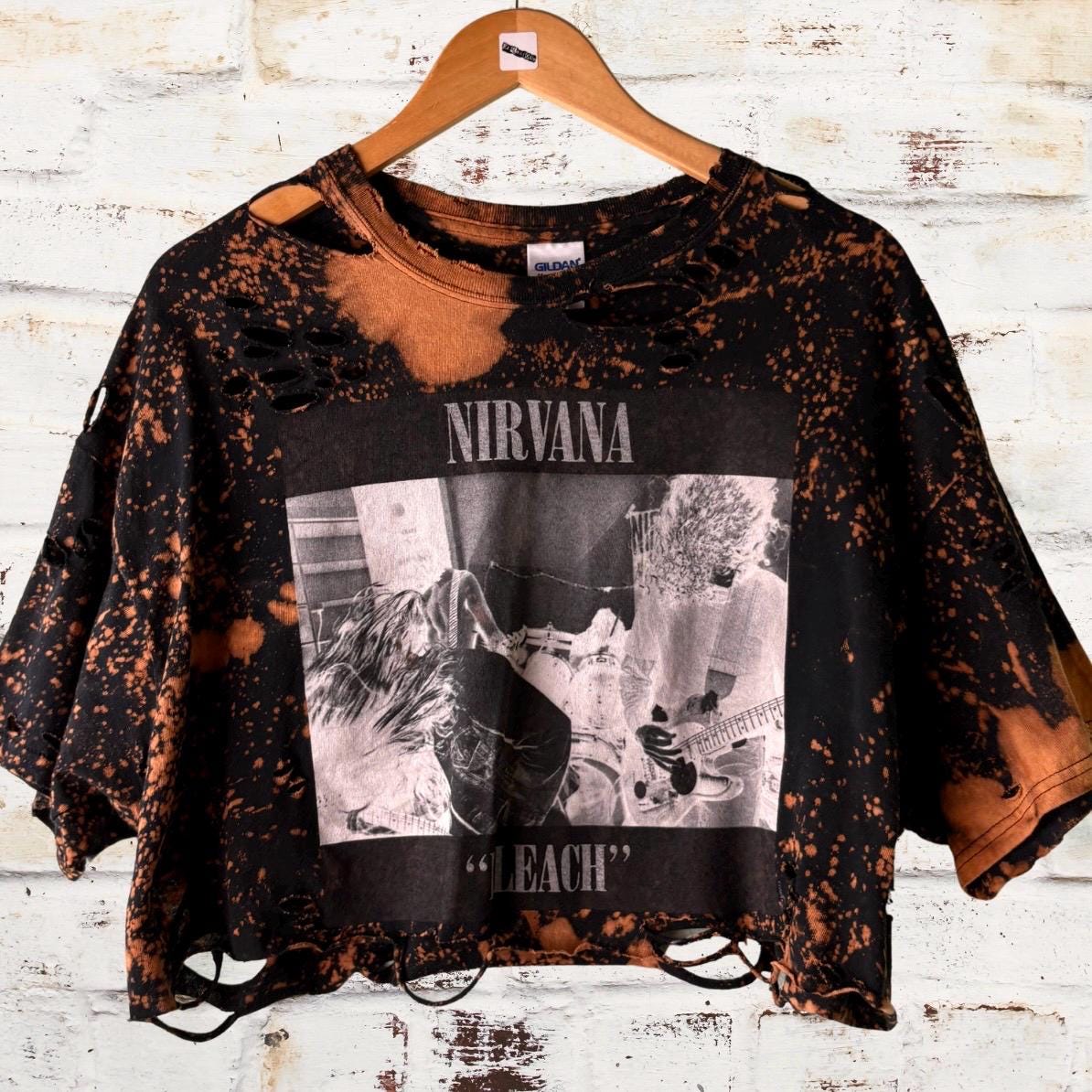 Nirvana - Bleach Distressed Cropped Tee