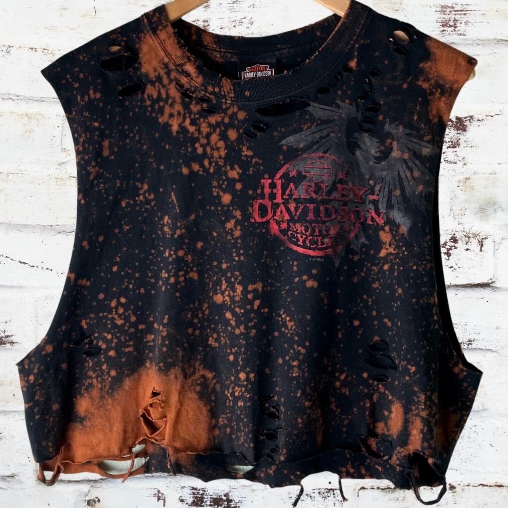Harley Davidson Chicago Bleached Custom T-Shirt