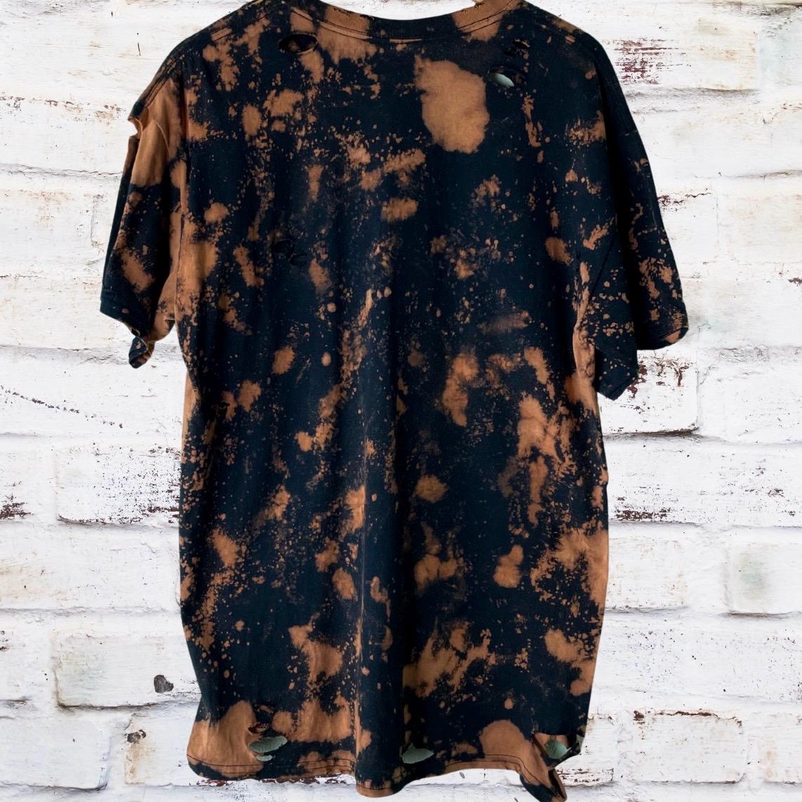 Kiss Bleached Distressed Band Shirt