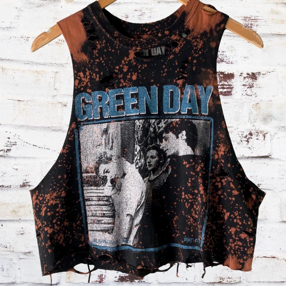Green Day Bleached Band Tee
