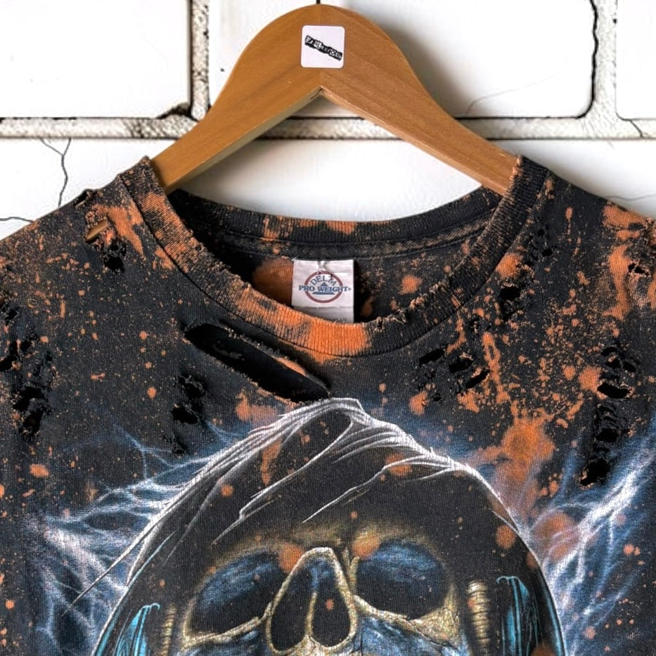 Skull Thrashed Bleached Graphic Tee