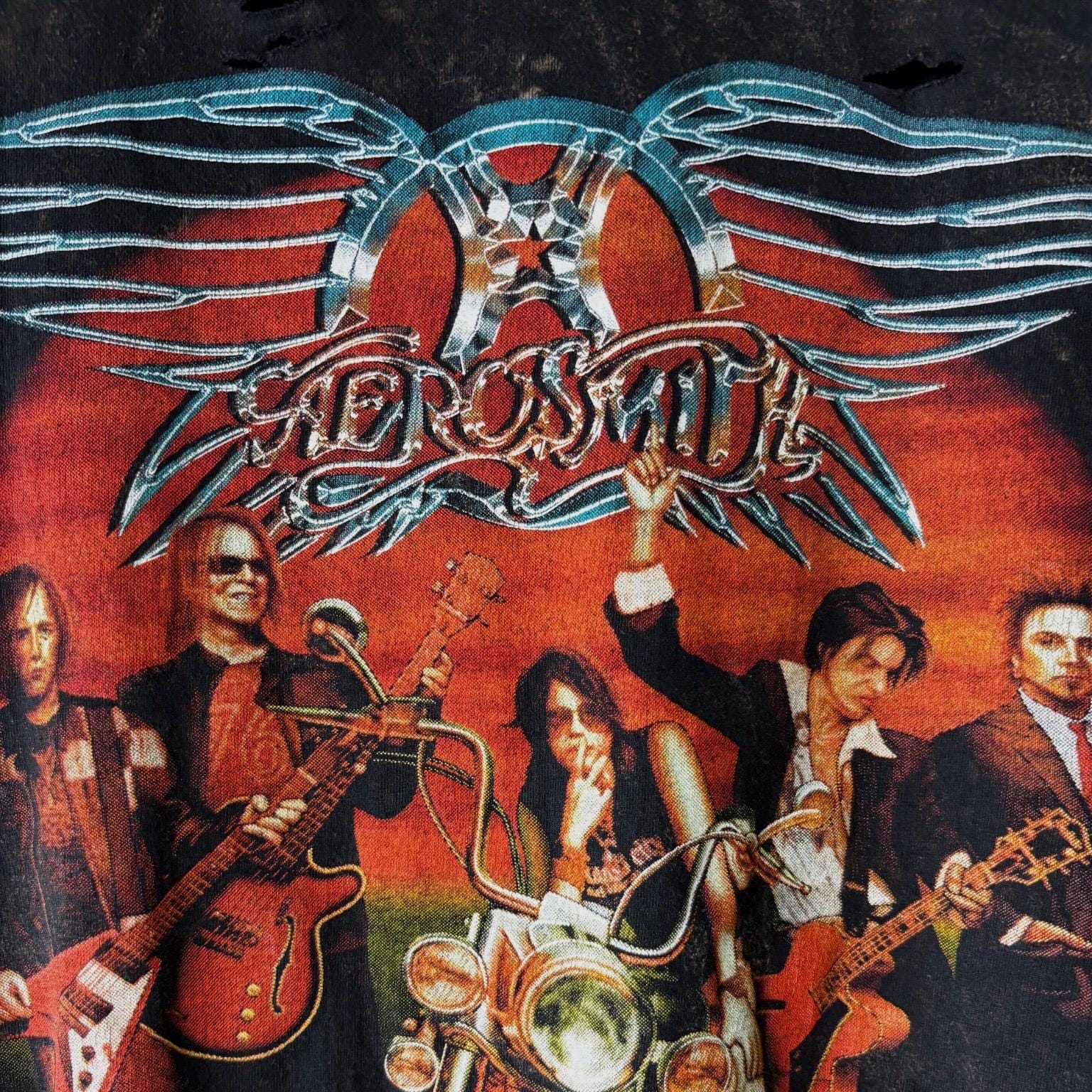 Aerosmith Bleached Shredded Band Tee