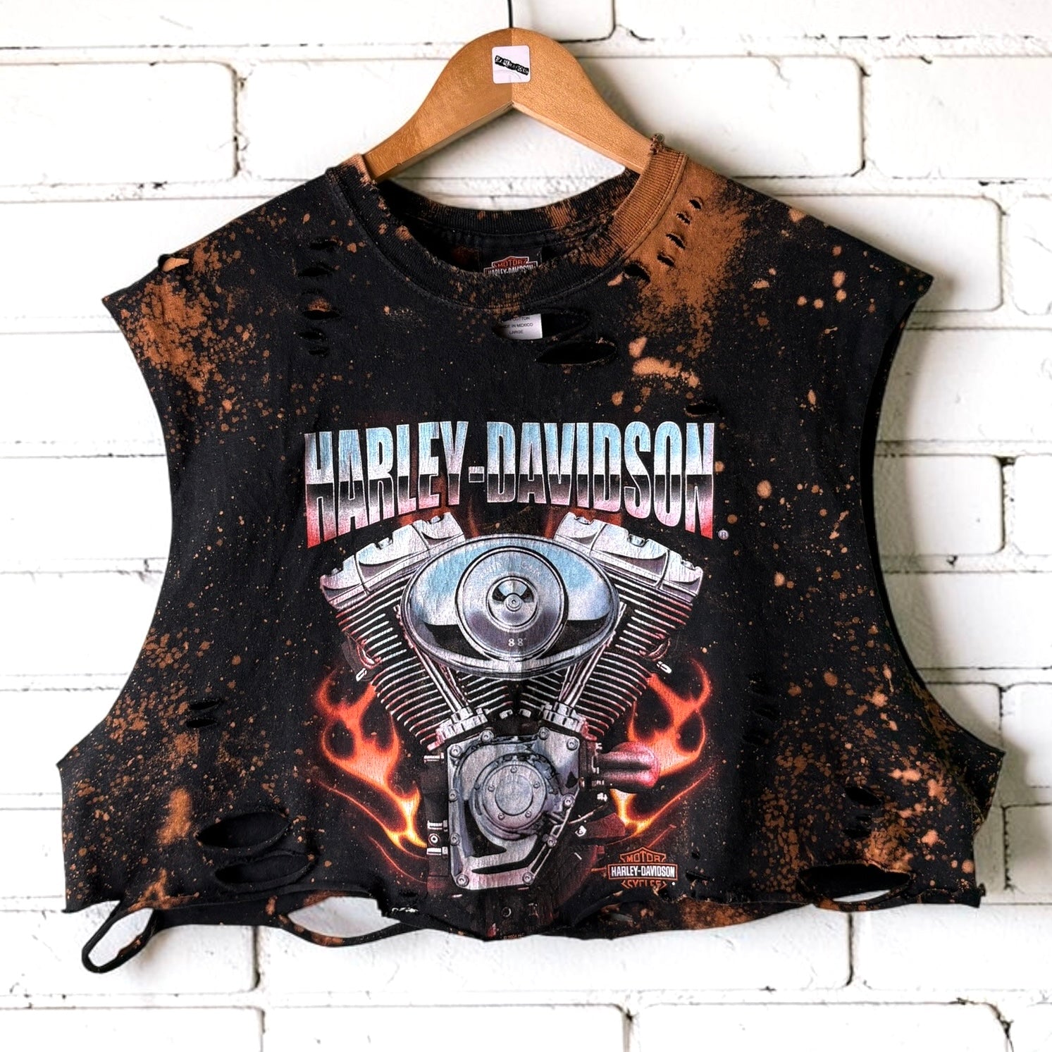 Harley David Wauwatosa Bleached Cropped Tee