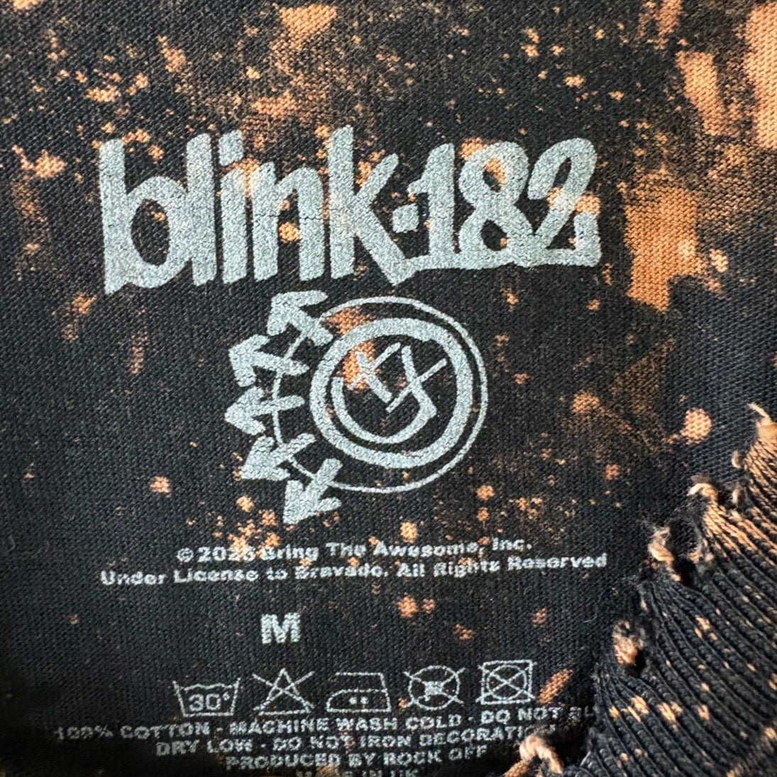 Blink 182 Bleached Shirt Distressed Cropped Punk Band Tee
